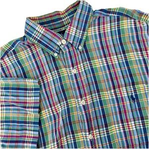 Ralph Lauren Blake Shirt Men's XL Short Sleeve Madras Multi Color